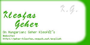 kleofas geher business card